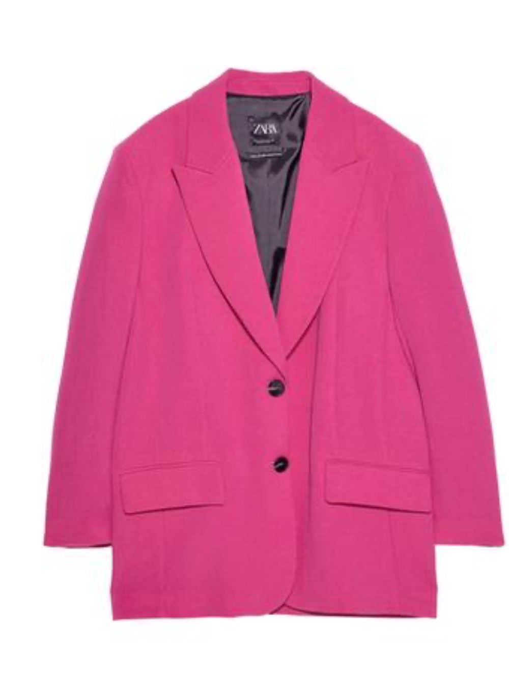 Zara Hot Pink Tailored Single-Button Blazer